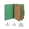 Quill Brand® 2/5-Cut Tab Pressboard Classification File Folders, 2-Partitions, 6-Fasteners, Legal, Green, 15/Box (739034) -Office Supplies Discount 8F71EF2E 0E31 4C6E B09C1236E252A93D s7