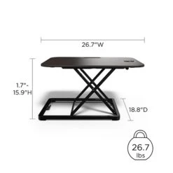 Union & Scale™ FlexFit™ 27" Adjustable Desk Riser, Black (UN45516-CC) -Office Supplies Discount 9474090E E0CD 443B AEEF1193175C5963 s7