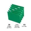 Quill Brand® Hanging File Folders, 1/5-Cut, Letter Size, Green, 25/Box (7387QGR) -Office Supplies Discount 97157EC8 5863 4F70 846AF8448F32098A s7
