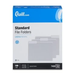 Quill Brand® File Folders, Assorted Tabs, 1/3-Cut, Letter Size, Gray, 100/Box (740913GY) -Office Supplies Discount 9B8FF567 6AFC 4175 95696E79EAB3416C s7