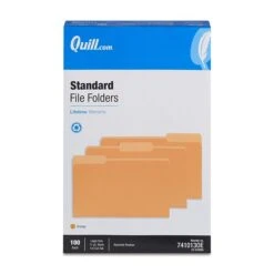 Quill Brand® File Folders, Assorted Tabs, 1/3-Cut, Legal, Orange, 100/Box (741013OE) -Office Supplies Discount 9C18BBD4 B224 4313 97658029842E2DA2 s7