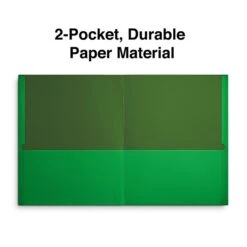 Quill Brand® 2-Pocket Folders, Green, 25/Box (712560)