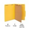 Quill Brand® 2/5-Cut Tab Pressboard Classification File Folders, 1-Partition, 4-Fasteners, Legal, Yellow, 15/Box (747038) -Office Supplies Discount 9FBAE308 FBA7 4A28 AA0340EF409F09FC s7