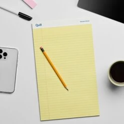 Quill Brand® Standard Series Legal Pad, 8-1/2" X 14", Wide Ruled, Canary Yellow, 50 Sheets/Pad, 12 Pads/Pack (740022L) -Office Supplies Discount A1B80E91 640D 474E 8CDFF53B54F19597 s7