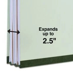 Quill Brand® Recycled Pressboard Classification Folders, 2-Partitions, 6-Fasteners, Legal, Green, 15/Box (761901) -Office Supplies Discount AB313244 02E9 4FEF 9C6DB3643D2489AE s7