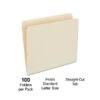 Quill Brand® Economy Straight Cut File Folders, Letter, Manila, 100/Bx (7-30133)