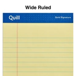 Quill Brand® Gold Signature Premium Series Legal Pad, 5"x 8", Legal Ruled, Canary Yellow, 50 Sheets/Pad, 12 Pads/Pack (742274) -Office Supplies Discount AD6574EC 6D64 4E36 87F6554B9596DC22 s7