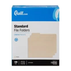 Quill Brand® Left Position File Folders, 1/3-Cut, Letter Size, Manila, 100/Box (730040) -Office Supplies Discount B2B938B2 B8DF 4E01 A5D3311CDEAE47D3 s7