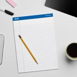 Quill Brand® Gold Signature Premium Series Legal Pad, 8-1/2" X 11", Wide Ruled, White, 50 Sheets, 12 Pads/Pack (742312) -Office Supplies Discount B35B9034 AA16 4489 8B7070A0B4DEE5F1 s7