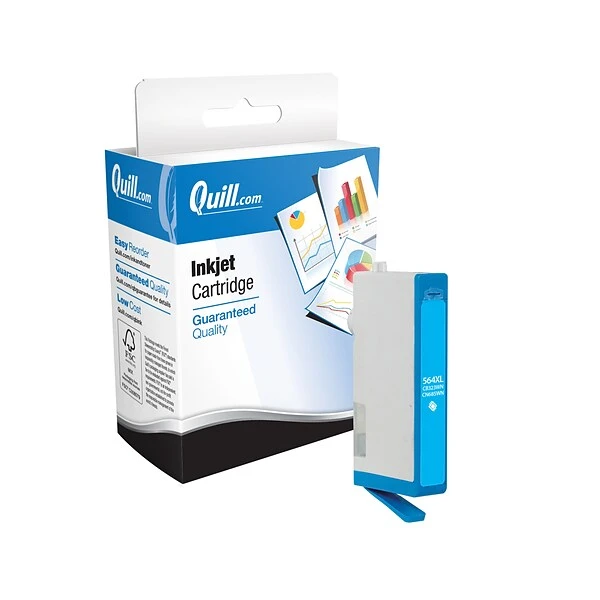 Quill Brand® Remanufactured Cyan High Yield Inkjet Cartridge Replacement For HP 564XL (CB323WN/CN685WN) (Lifetime Warranty) 3 Quill Brand® Remanufactured Cyan High Yield Inkjet Cartridge Replacement For HP 564XL (CB323WN/CN685WN) (Lifetime Warranty)