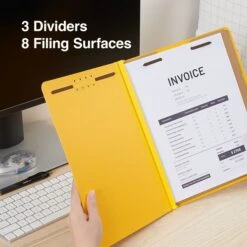 Quill Brand® 2/5-Cut Tab Pressboard Classification File Folders, 3-Partitions, 8-Fasteners, Letter, Yellow, 15/Box (744038) 9 Quill Brand® 2/5-Cut Tab Pressboard Classification File Folders, 3-Partitions, 8-Fasteners, Letter, Yellow, 15/Box (744038) -Office Supplies Discount C45E1E56 BE38 4398 843086AC4CE46DF0 s7