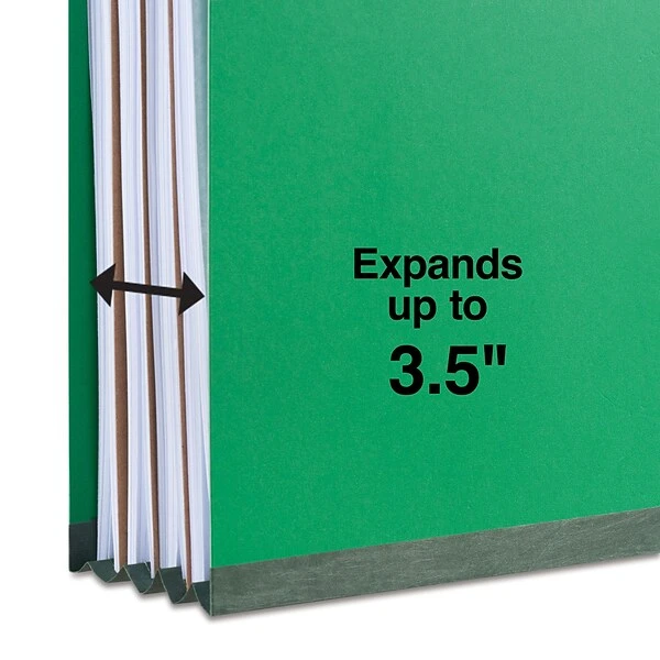 Quill Brand® 2/5-Cut Tab Pressboard Classification File Folders, 3-Partitions, 8-Fasteners, Letter, Green, 15/Box (7-44034) 5 Quill Brand® 2/5-Cut Tab Pressboard Classification File Folders, 3-Partitions, 8-Fasteners, Letter, Green, 15/Box (7-44034) - Image 3
