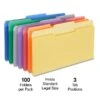 Quill Brand® File Folders, Assorted Tabs, 1/3-Cut, Legal, Assorted Colors, 100/Box (741013AD) -Office Supplies Discount CDCE2A33 5381 4D5D BE2FCC75CD0E2034 s7