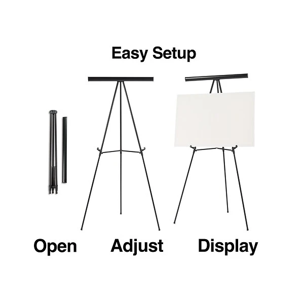 Quill Brand® Tri-Lite Display Easel, Black Steel (28220US/50449US) 4 Quill Brand® Tri-Lite Display Easel, Black Steel (28220US/50449US) - Image 2
