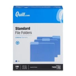 Quill Brand® File Folders, Assorted Tabs, 1/3-Cut, Letter Size, Blue, 100/Box (740913BE) -Office Supplies Discount D70A15C8 6484 4EB4 834CA1BA882E9492 s7