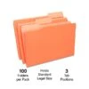 Quill Brand® File Folders, Assorted Tabs, 1/3-Cut, Legal, Orange, 100/Box (741013OE) -Office Supplies Discount D7CE4C53 9BAF 4C32 B6ABE477D9C43529 s7