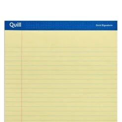 Quill Brand® Gold Signature Premium Series Legal Pad, 8-1/2" X 11", Wide Ruled, Yellow, 50 Sheets/Pad, 12 Pads/Pack (742270) -Office Supplies Discount D8EFAB40 BC66 49BD AA80B86B00F95494 s7