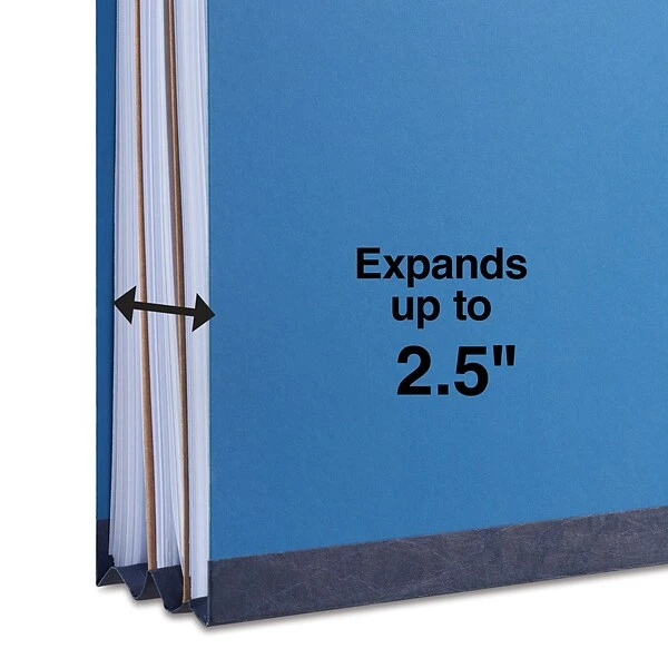 Quill Brand® 2/5-Cut Pressboard Classification Folders With Pockets, 2 Partitions, 6-Fasteners, Legal, Blue, 15/Box (737026) 5 Quill Brand® 2/5-Cut Pressboard Classification Folders With Pockets, 2 Partitions, 6-Fasteners, Legal, Blue, 15/Box (737026) - Image 3