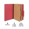 Quill Brand® 2/5-Cut Pressboard Classification Folders With Pockets, 2-Partitions, 6-Fasteners, Legal, Red, 15/Box (737030) -Office Supplies Discount D99332E9 1B61 41C7 94723E75A5C74C01 s7