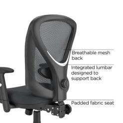 Quill Brand® Carder Mesh Back Fabric Computer And Desk Chair, Black (24115-CC)