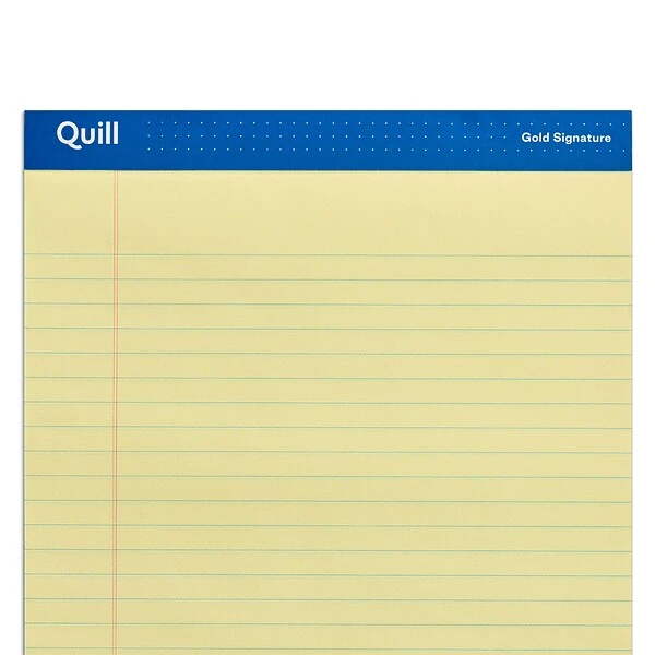 Quill Brand® Gold Signature Premium Series Legal Pad, 8-1/2" X 14", Wide Ruled, Yellow, 50 Sheets/Pad, 12 Pads/Pack (742272) 6 Quill Brand® Gold Signature Premium Series Legal Pad, 8-1/2" X 14", Wide Ruled, Yellow, 50 Sheets/Pad, 12 Pads/Pack (742272) - Image 4