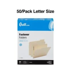 Quill Brand® Heavy-Duty Reinforced Assorted Tabs 1-Fastener Folders, Letter, Manila, 50/Box (737511) -Office Supplies Discount DE890EEC AFE5 4843 A88C61344ACDCDBF s7