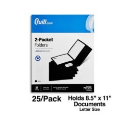 Quill Brand® 2-Pocket Folders, Black, 25/Box (712505) -Office Supplies Discount E0023EA3 1361 4099 ADA7FCABD09E5950 s7