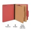 Quill Brand® 2/5-Cut Tab Pressboard Classification File Folders, 2-Partitions, 6-Fasteners, Letter, Red, 15/Box (73803) -Office Supplies Discount E1B9D226 39CC 438E AAE004267E53557D s7