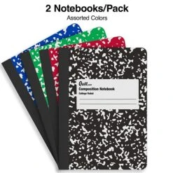 Quill Brand® Mini Composition Notebook, 3.25" X 4.5", College Ruled, 80 Sheets, Assorted Colors, 2/Pack (TR17501) -Office Supplies Discount E22726C4 4006 40DD 95ED0DEB6C46F043 s7