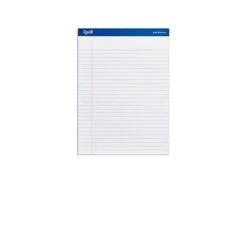 Quill Brand® Gold Signature Premium Series Legal Pad, 8-1/2" X 11", Wide Ruled, White, 50 Sheets, 12 Pads/Pack (742312)