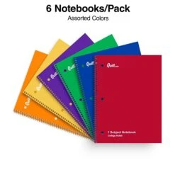 Quill Brand® 1-Subject Notebooks, 8" X 10.5", College Ruled, 70 Sheets, Assorted Colors, 6/Pack (TR58376) -Office Supplies Discount E2C8657A BB9F 4872 856DF69454C9F448 s7