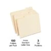 Quill Brand® File Folders, 1/3-Cut Assorted, Letter Size, Manila, 100/Box (740137)