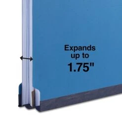 Quill Brand® End-Tab Partition Folders, 1 Partition, 4 Fasteners, Cobalt Blue, Letter, 15/Box (751026) -Office Supplies Discount E67654A6 ACE5 43B5 AA0822FBD88A4463 s7