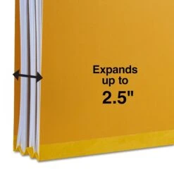 Quill Brand® 2/5-Cut Tab Pressboard Classification File Folders, 2-Partitions, 6-Fasteners, Legal, Yellow 15/Box (739038) -Office Supplies Discount E86D5F48 F509 40C0 84C8BD18CDE951BE s7