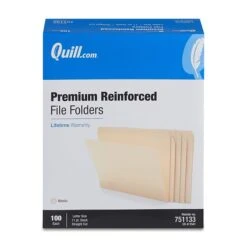 Quill Brand® Premium Reinforced File Folders, Straight Cut, Letter Size, Manila, 100/Box (751133) -Office Supplies Discount EA4B335B 2FD2 4CF6 A706501D03B3D9A1 s7