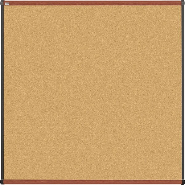 Quill Brand® Durable Cork Bulletin Board, Cherry Finish Frame, 4'W X 4'H (23686-CC) 3 Quill Brand® Durable Cork Bulletin Board, Cherry Finish Frame, 4'W X 4'H (23686-CC)
