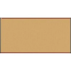 Quill Brand® Durable Cork Bulletin Board, Cherry Finish Frame, 8'W X 4'H (23688-CC)