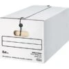 Quill Brand® 35% Recycled Corrugated File Storage Boxes, String & Button, Letter Size, White, 12/Carton (33054) -Office Supplies Discount s0817335 s7
