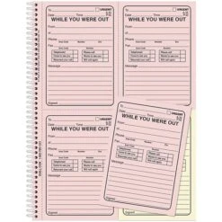 Quill Brand® While You Were Out Book, 11" X 8-1/2", Assorted, 200 Forms/Book (745214)