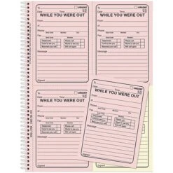 Quill Brand® While You Were Out Book, 11" X 8-1/4", Assorted, 400 Forms/Book (745414)