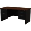 Quill Brand® Modular Double Pedestal Desk, Black/Walnut, 30"x60" -Office Supplies Discount s1009231 s7