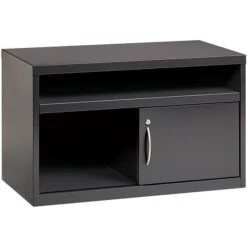 Quill Brand® Low Credenza With Sliding Door, Charcoal, 36"W