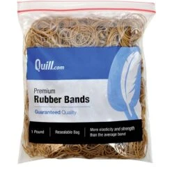 Quill Brand® Premium Rubber Band, #16, 2-1/2"L X 1/16"W, 1 Lb Resealable Bag (790016)