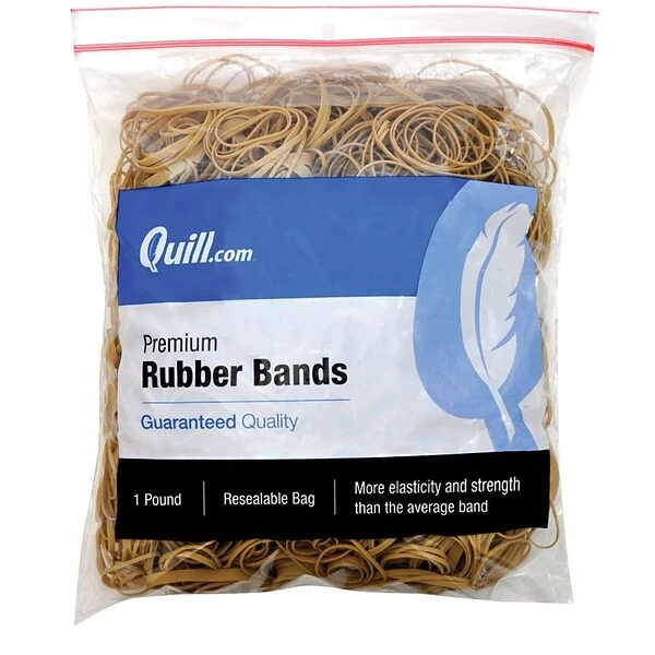 Quill Brand® Premium Rubber Band, #54, Assorted Sizes, 1 Lb Resealable Bag (790054) 3 Quill Brand® Premium Rubber Band, #54, Assorted Sizes, 1 Lb Resealable Bag (790054)