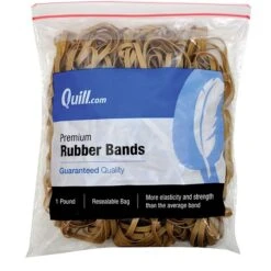 Quill Brand® Premium Rubber Band, Postal Size #64, 3-1/2"L X 1/4"W, 1 Lb Resealable Bag (790064)