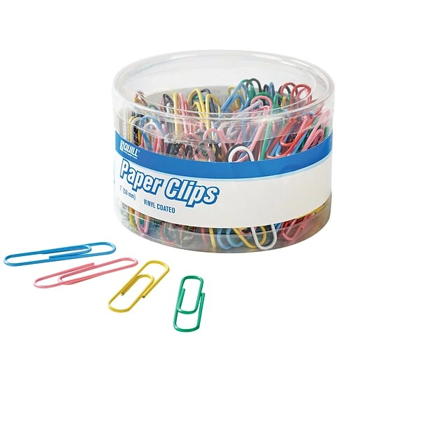 Quill Brand® Jumbo Paper Clips, Assorted Colors, 200/Tub 3 Quill Brand® Jumbo Paper Clips, Assorted Colors, 200/Tub