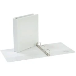 Quill Brand® 1-1/2 Inch Round Ring, View Binder, White, 6/Pack (72215WE)