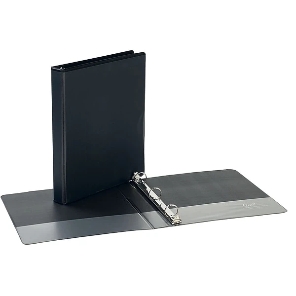 Quill Brand® Standard 1" 3 Ring View Binder, Black (7221BK) 3 Quill Brand® Standard 1" 3 Ring View Binder, Black (7221BK)
