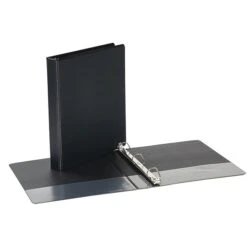 Quill Brand® Standard 1" 3 Ring View Binder With D-Rings, Black (7320101)