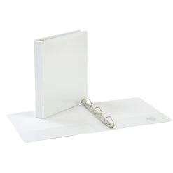 Quill Brand® Standard 1" 3 Ring View Binder With D-Rings, White (7320113)